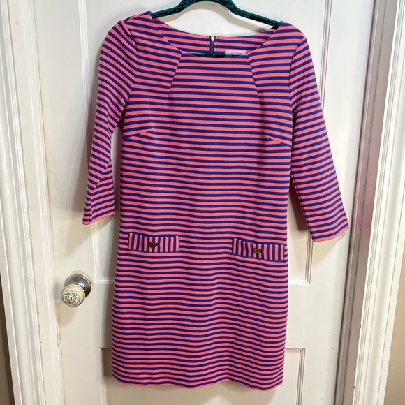 Lilly Pulitzer Charlene shift dress navy and coral - Picture 2 of 7